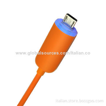 Micro USB Data Cable for Samsung with LED Light, 5V DC Input